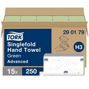 29.01.79 Tork Green Singlefold Hand Towel 2 Ply Advanced