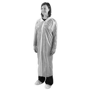 White Disposable Polythene Visitor Coats