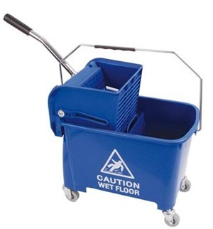 Flat Mop Combo Mopping Unit Blue - with Castors